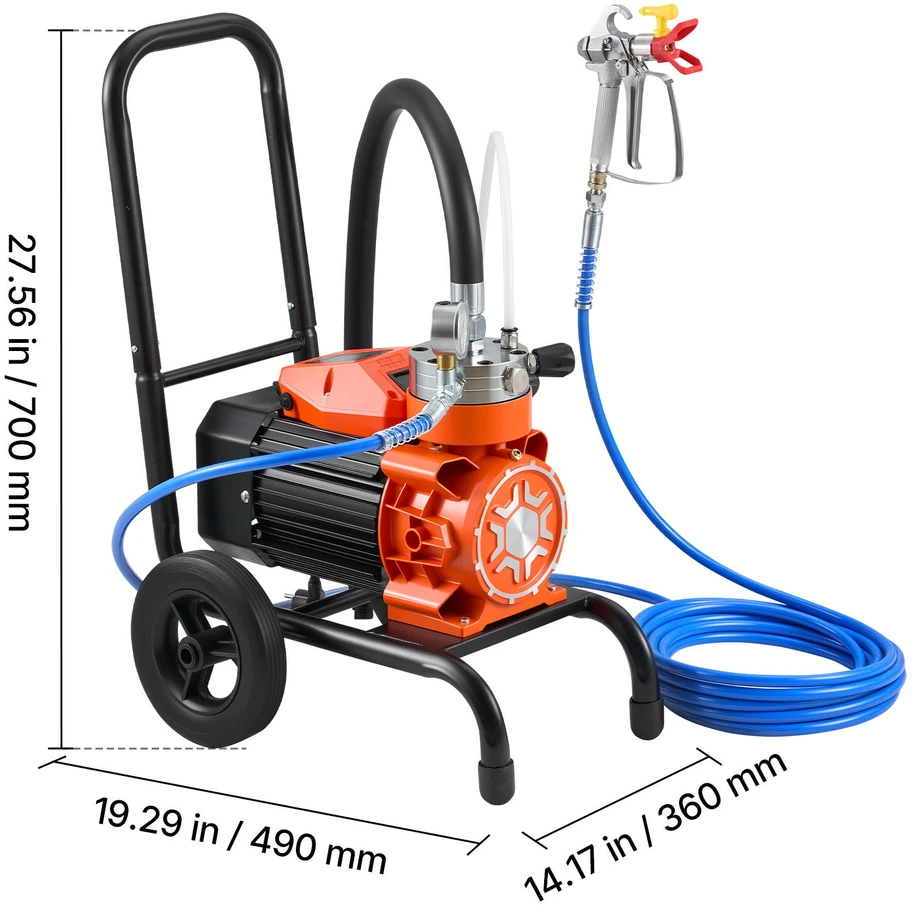 VEVOR Pneumatinis dažų purkštuvas su vežimėliu 900 W
