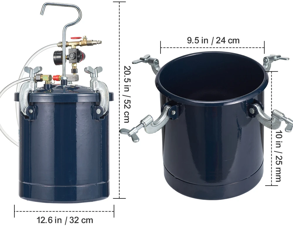 VEVOR Dažų purškimo slėgio bakas, 10L