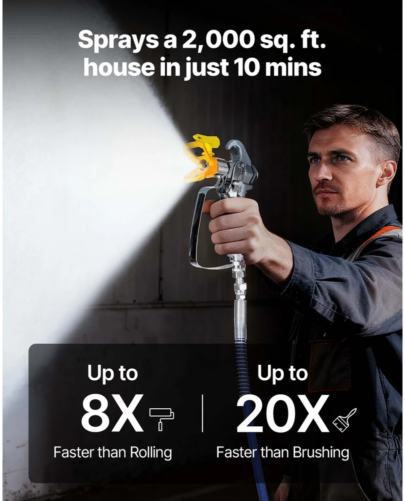 VEVOR Beorė dažymo mašina 1500W, 3300PSI su vežimėliu