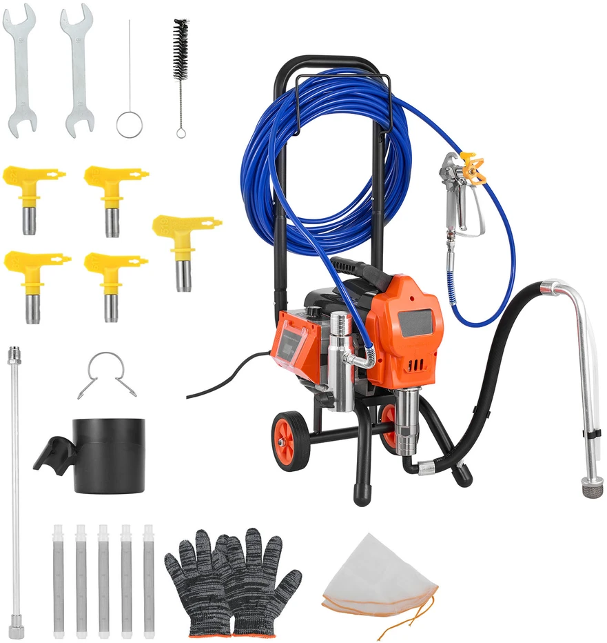VEVOR Beorė dažymo mašina 1500W, 3300PSI su vežimėliu