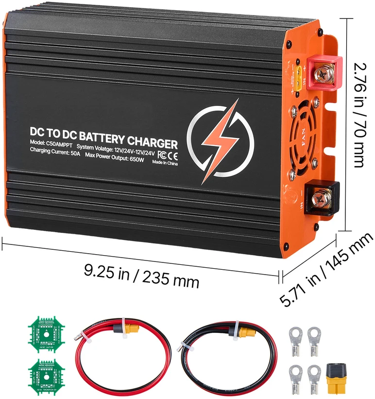 VEVOR DC į DC įkroviklis su MPPT, 650W, 50A