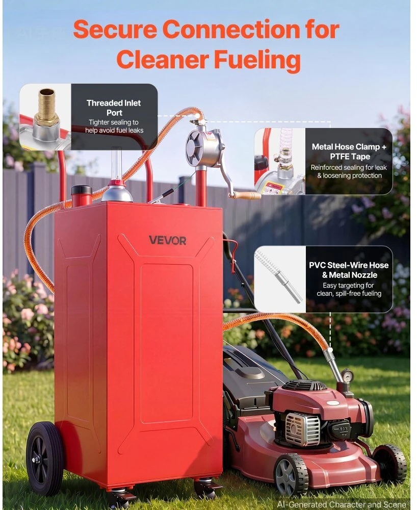 VEVOR 113,6 l degalų vežimėlis su rankine pompa