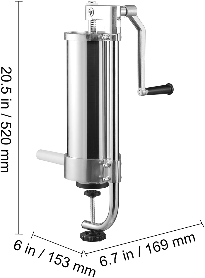 VEVOR Vertikalus dešrų kimštuvas, 3L talpa