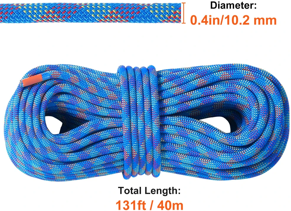 VEVOR 10,2 mm dinaminė alpinizmo virvė 40 m mėlyna