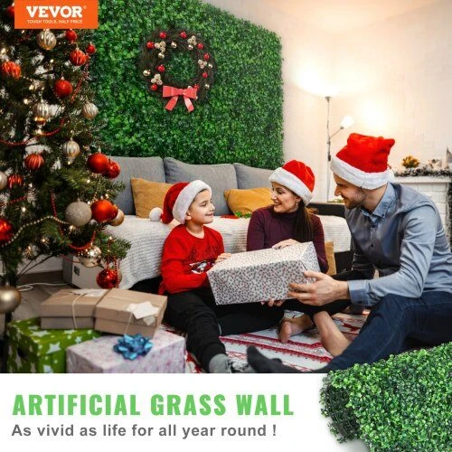 VEVOR Dirbtinės buxus plokštės 12vnt 25cm x 25cm