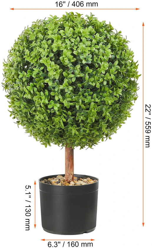 VEVOR Dirbtiniai buksmedžio medeliai 61 cm, 2 vnt.