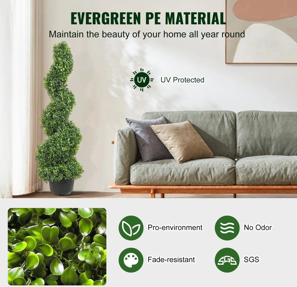 VEVOR Dirbtiniai bugieniai medžiai 120 cm (2 vnt.)