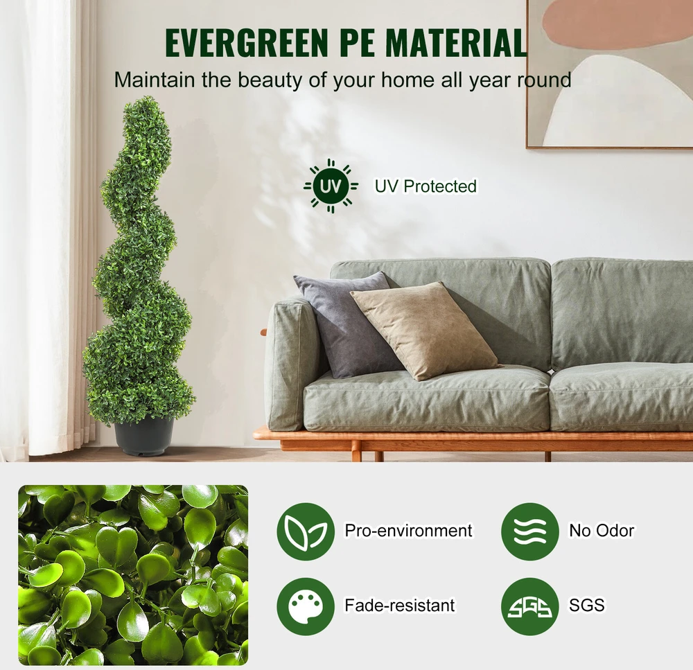 VEVOR Dirbtiniai bugieniai medžiai 120 cm (2 vnt.)