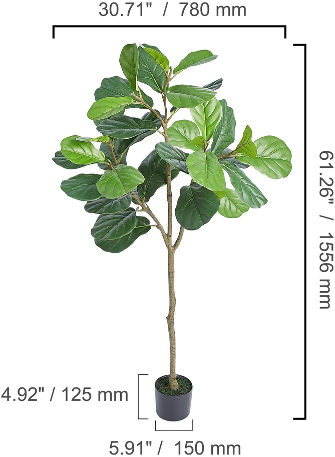VEVOR Dirbtinis fikusas 5 ft aukščio