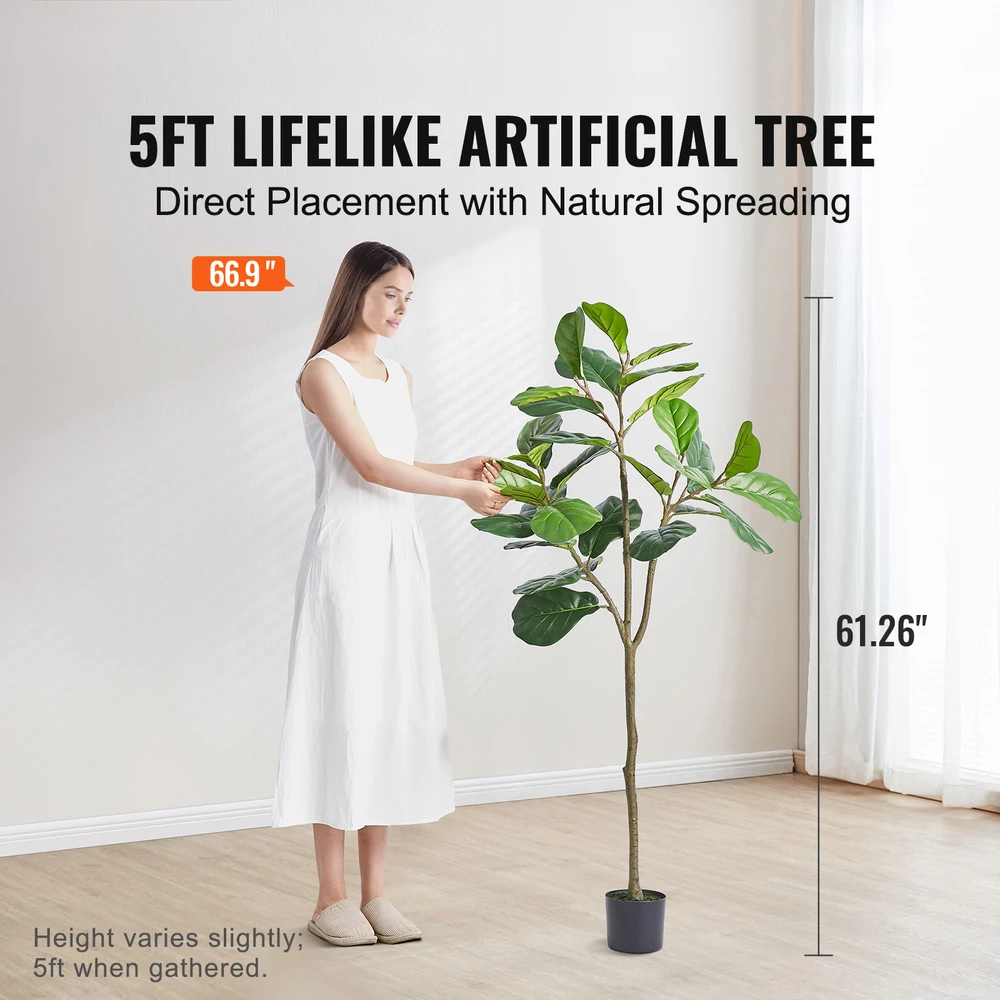 VEVOR Dirbtinis fikusas 5 ft aukščio