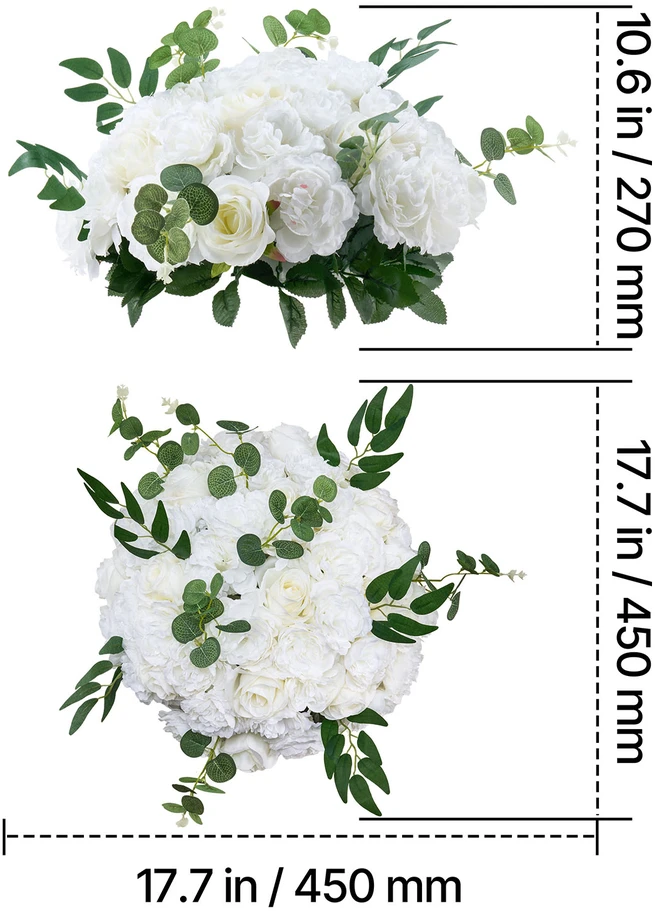 VEVOR vestuviniai gėlių rutuliai, 45 cm, 10 vnt.