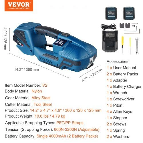VEVOR Automatinė elektrinė juostų tvirtinimo mašina