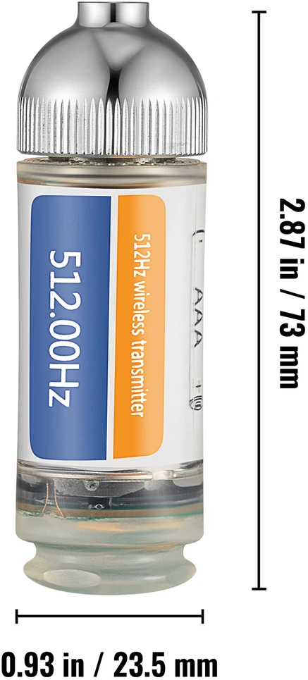 VEVOR 512Hz zondas 8/5" ir 1/4-20" jungtys, drenažo lokatorius mažiems vamzdžiams, sidabrinis