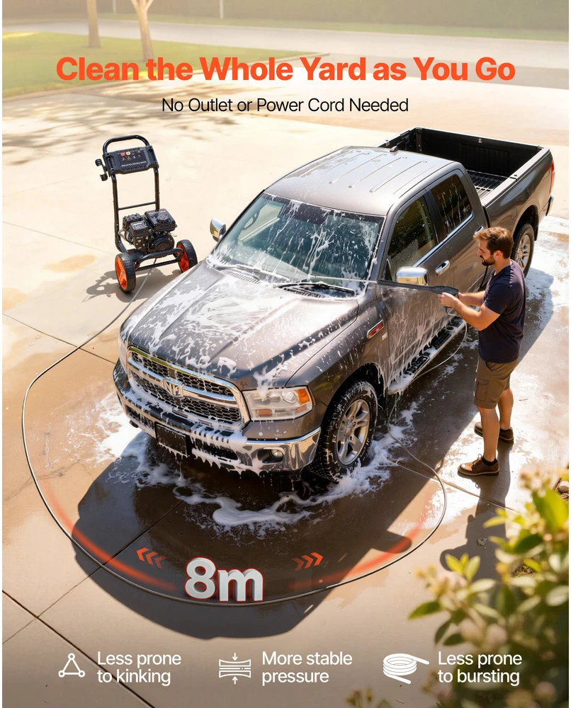 VEVOR Benzininis aukšto slėgio ploviklis 2900 PSI