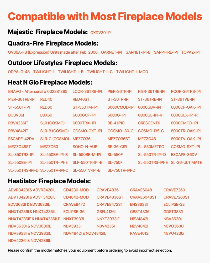 VEVOR Dujų uždegimo mazgas Heatilator, Heat & Glo