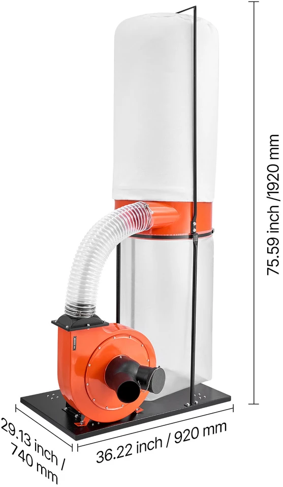 VEVOR Medžio dulkių surinkėjas 1200 CFM