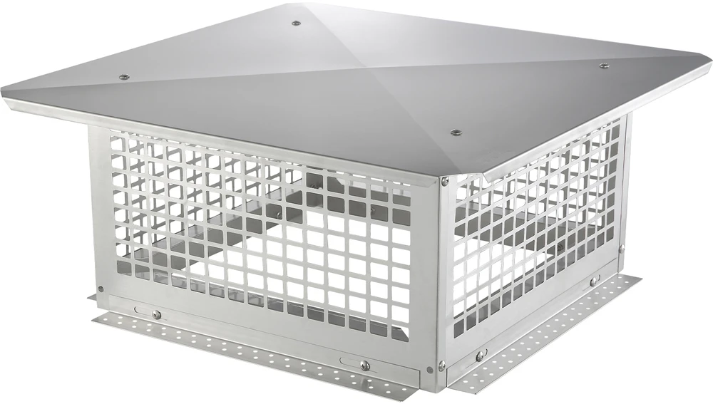 Kepurė VEVOR Nerūdijančio plieno kaminas, 431.8x431.8 mm