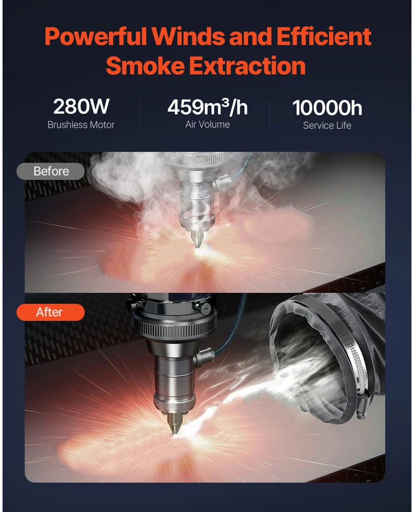 VEVOR Lituoklio dūmų ištraukėjas 459 m³/h 280W