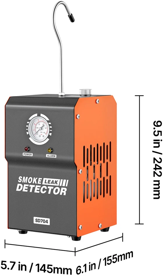 Vevor Dūmų nuotėkio detektorius 14.5x15.5x24.2 cm Juodas Diagnostikos įrankis