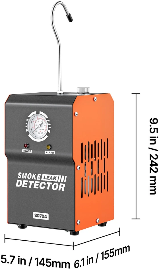 Vevor Dūmų nuotėkio detektorius 14.5x15.5x24.2 cm Juodas Diagnostikos įrankis