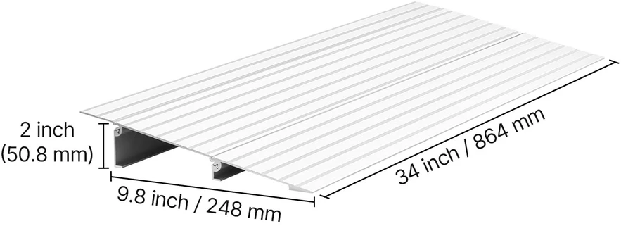 VEVOR Aliuminio slenksčio pandusas 6 cm pakėlimo