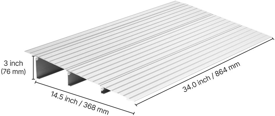 VEVOR Durų slenksčio rampa, 87 mm aukštis