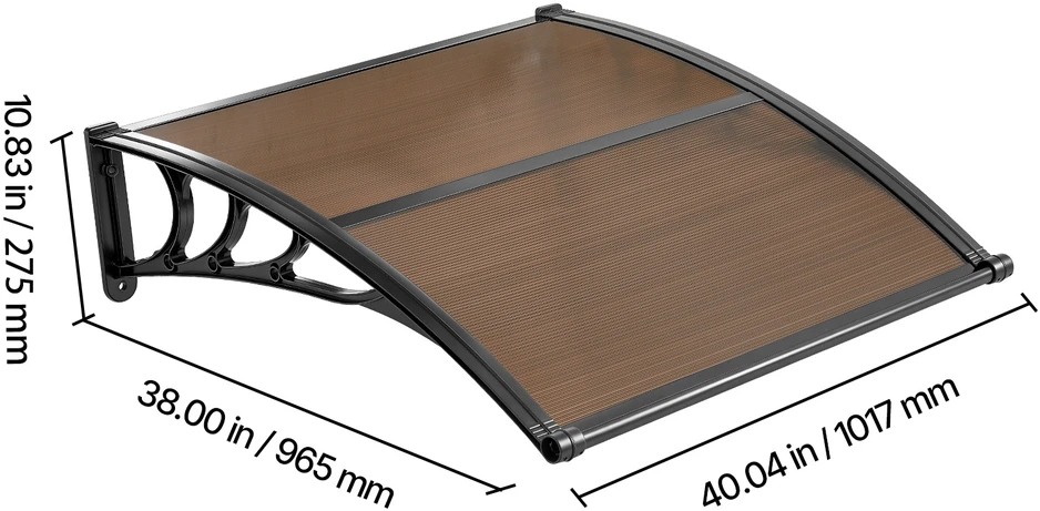 VEVOR Prieangio stogelis langus, 38 x 40 cm, rudas