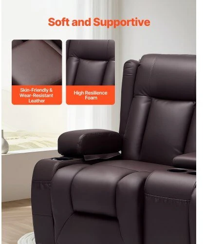 VEVOR Dviejų vietų atlošiama sofa su centriniu console