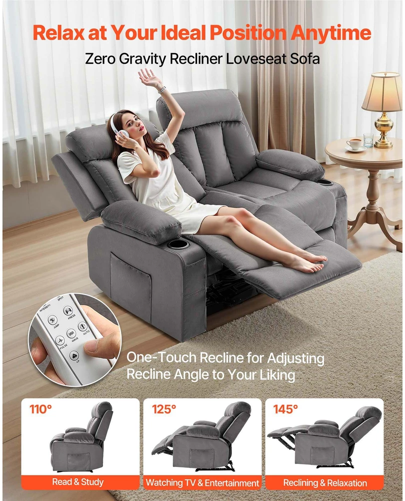 VEVOR Elektrinė dvivietė sofa su masažu ir USB