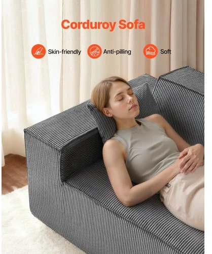 VEVOR Dviejų vietų šviesiai pilkas sofa be surinkimo