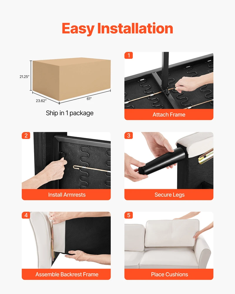 VEVOR Dviejų vietų sofa iš veliūro audinio