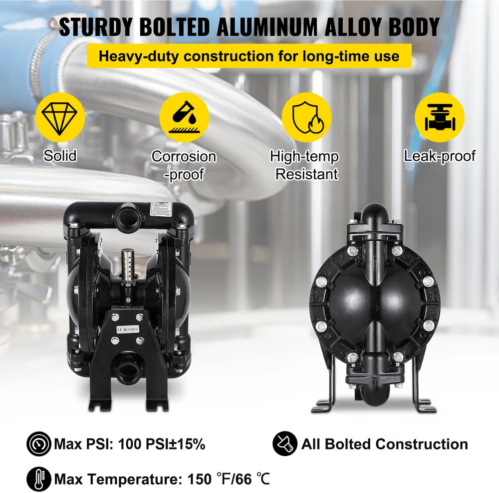 VEVOR Oro varomas dvigubas diafragminis siurblys QBY4-25L F46