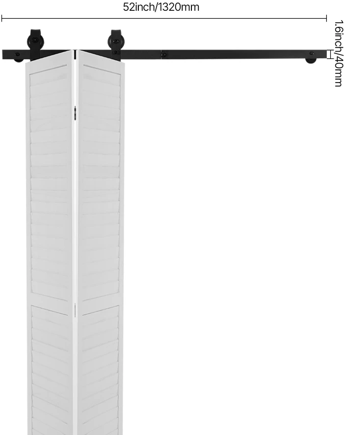 VEVOR Sulankstomo stumdomo durų bėgelio rinkinys 132 cm