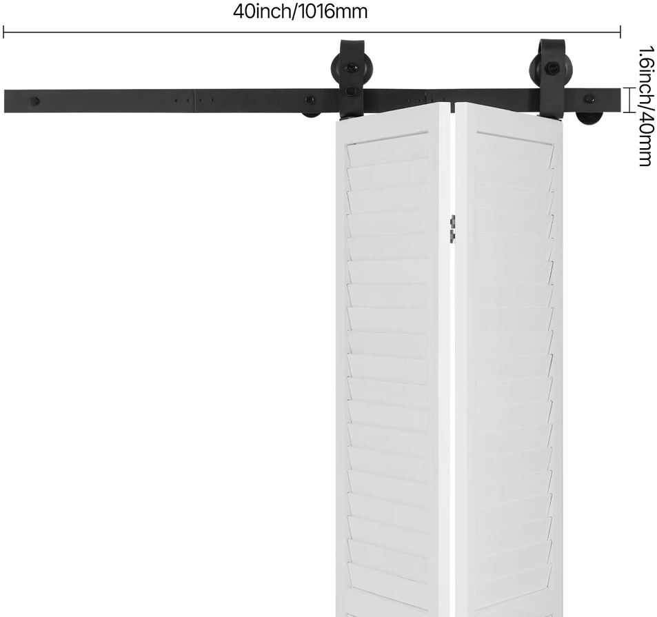 VEVOR Sulankstomai stumdomos durys su bėgiu, 101 cm