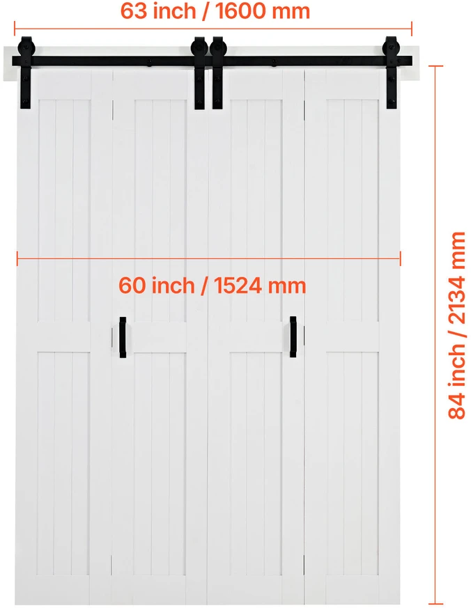 VEVOR Sudedamas MDF durys, 1524 x 2134 mm Baltos