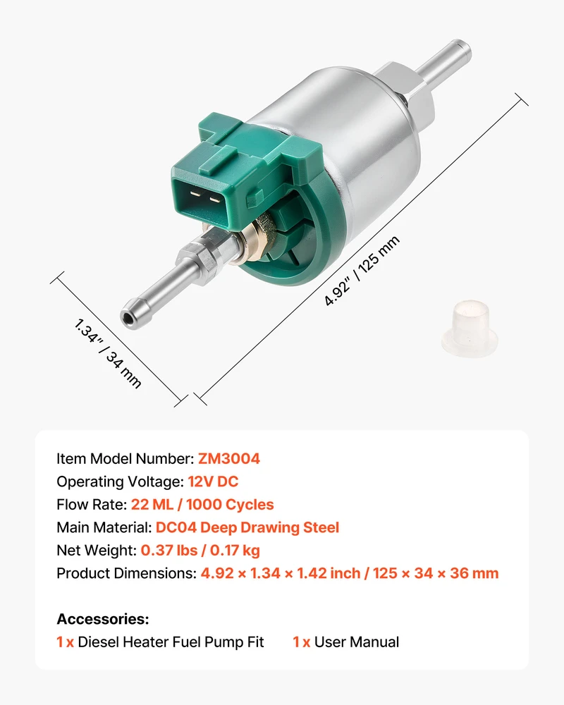 VEVOR Dyzelinė šildytuvo kuro pompa 12V