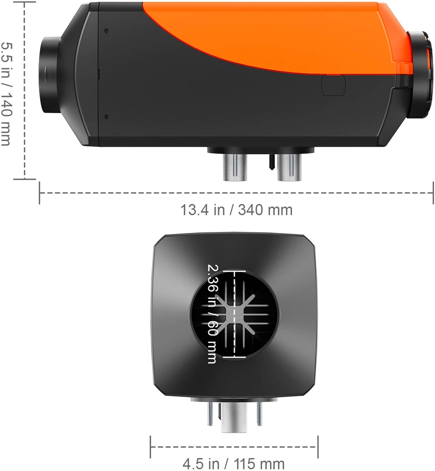 VEVOR Dyzelinis oro šildytuvas 12V 2KW su nuotolinio valdymo pultu