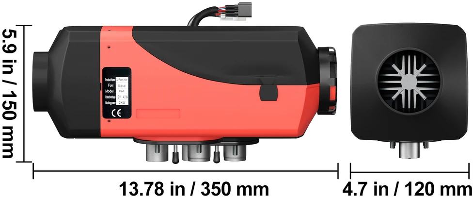 VEVOR 12V 2kW dyzelinis oro šildytuvas