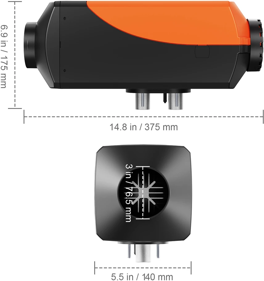 VEVOR Dyzelinis šildytuvas 12V 8KW su LCD ekranėliu
