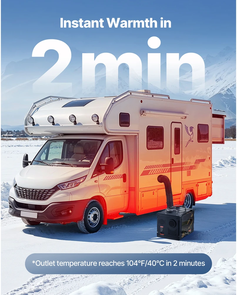 VEVOR Nešiojamas dyzelinis šildytuvas 8 kW su Bluetooth