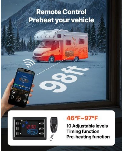 VEVOR Nešiojamas dyzelinis šildytuvas 8 kW su Bluetooth