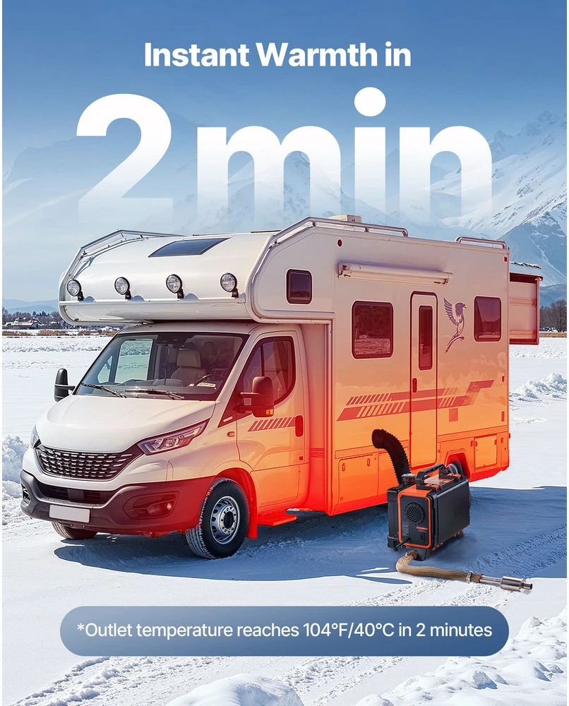 VEVOR Mobilus 8KW dyzelinis oro šildytuvas su distanciniu pultu