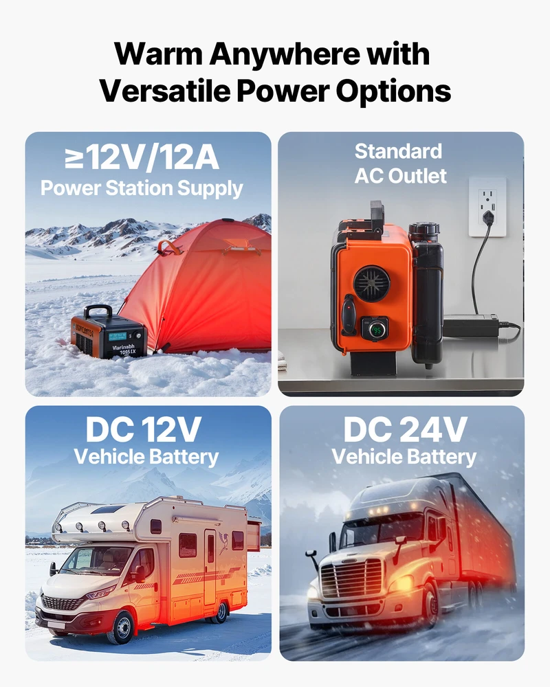 VEVOR Mobilus 8KW dyzelinis oro šildytuvas su distanciniu pultu