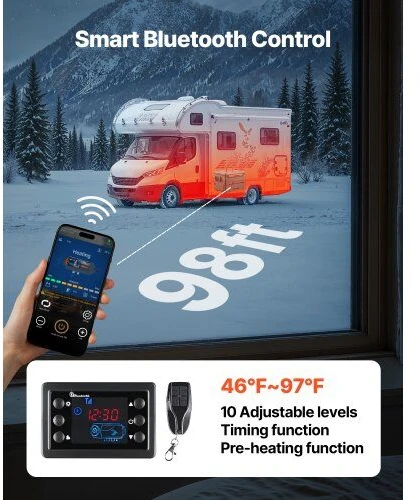 VEVOR Dyzelinis šildytuvas su Bluetooth valdymu
