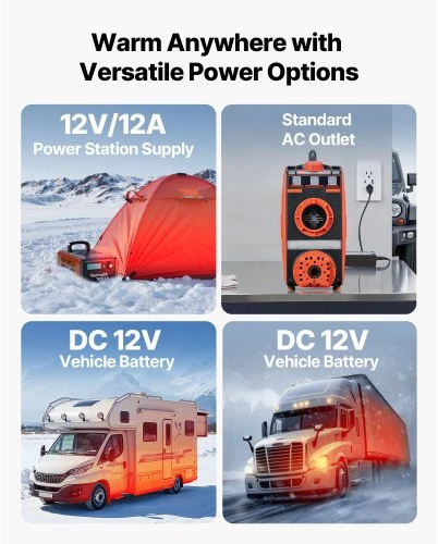 Vevor Portatyvus dyzelinis oro šildytuvas 8kW su Bluetooth valdymu ir LCD ekranu (380 x 150 x 410 mm)