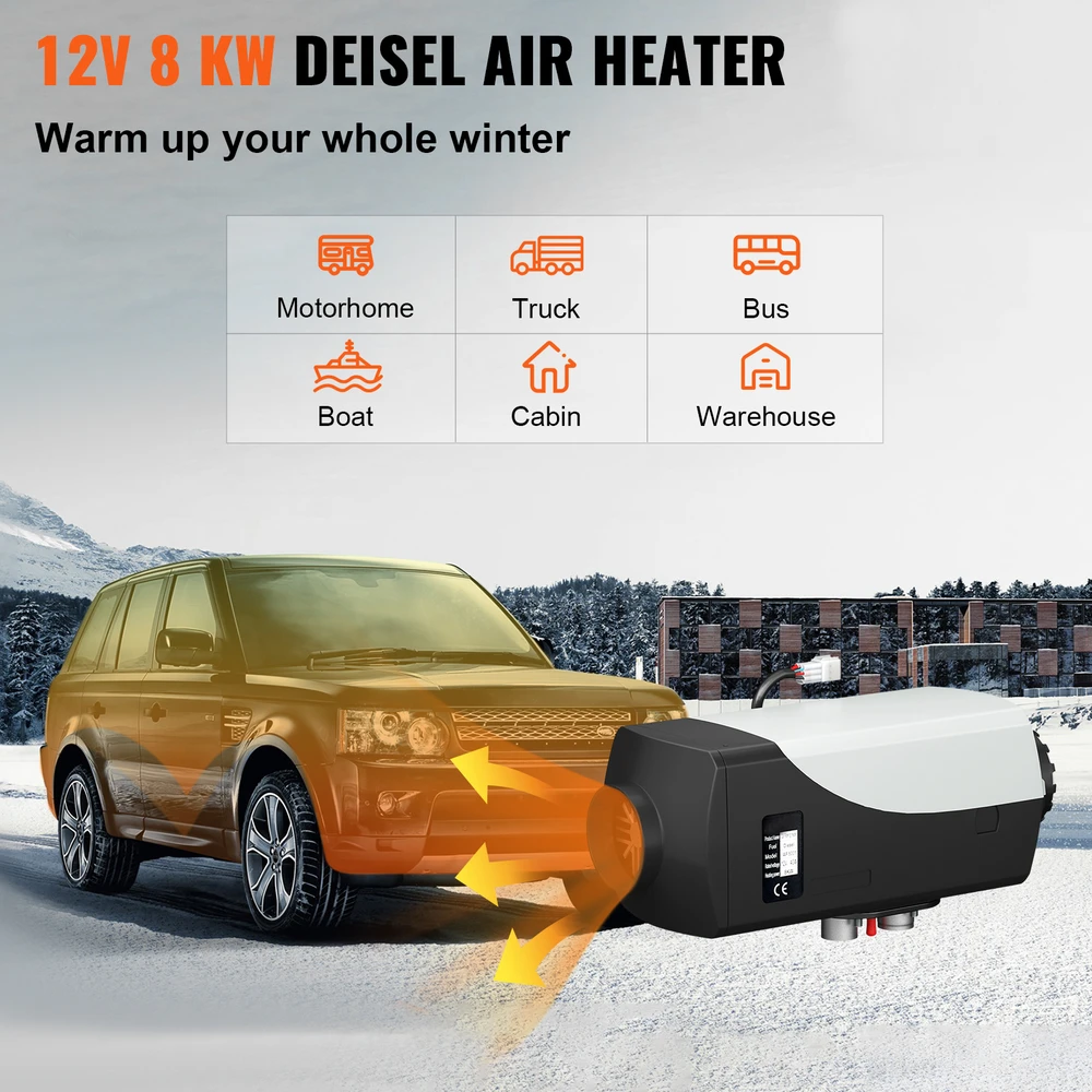 VEVOR 8 kW dyzelinis oro šildytuvas su LCD valdymu