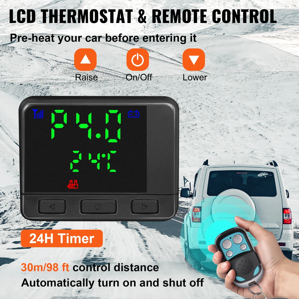 VEVOR 8 kW dyzelinis oro šildytuvas su LCD jungikliu