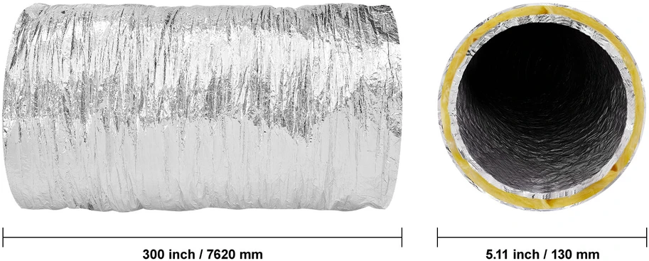 VEVOR Džiovintuvo ventiliacijos žarna 127 mm, izoliuota