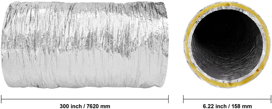 VEVOR Džiovintuvo ventiliacijos žarna, 152.4 mm, izoliuota