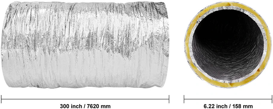 VEVOR Džiovintuvo ventiliacijos žarna, 152.4 mm, izoliuota